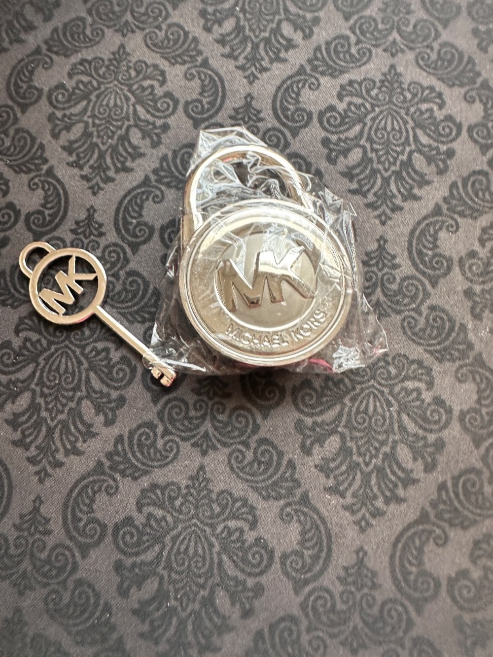 Michael Kors Silver MK Logo Handbag Lock & Key Replacement Hardware - Picture 2 of 6